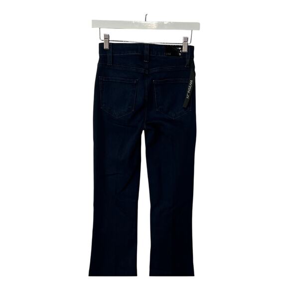 PAIGE DENIM WOMENS SIZE 24 HIGH RISE FLARE LAUREL CANYON DARK WASH BLUE NEW - Picture 10 of 15